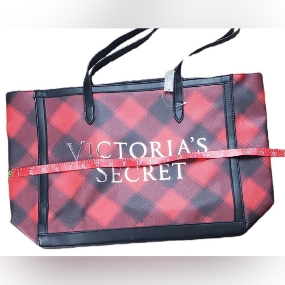 Victoria's Secret✨❤️🖤Red and Black Plaid Tote - Picture 3 of 5